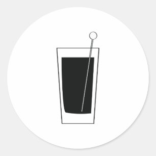 Retro Highball Glass Cocktail Märkre, blandad dryc Runt Klistermärke