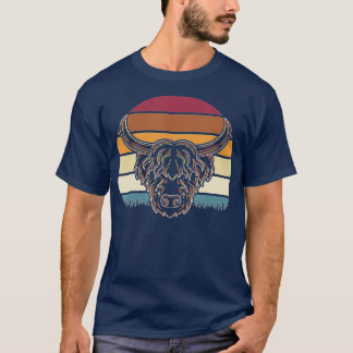 Retro Highland Cow T Shirt