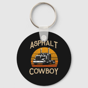 Retro Highway Trucker Road Lastbil Driver Asphalt  Nyckelring
