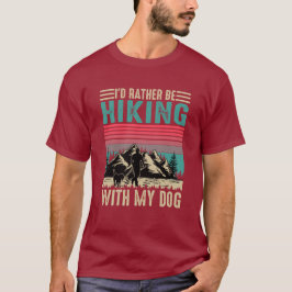 Retro Hiking Dog Lover Mountain Graphic T Shirt