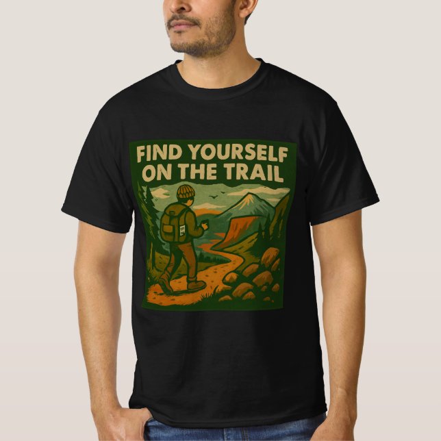 Retro Hiking & Nature T-Shirt (Framsida)