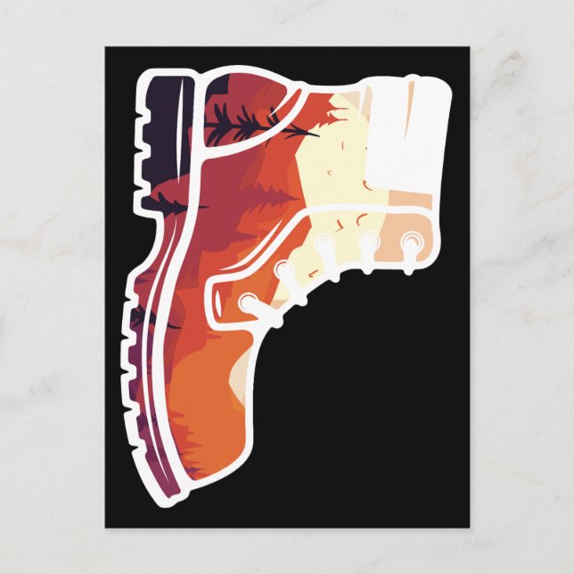 Retro Hiking Shoe Ligcape - Wilderness Sunset Vykort (Framsida)