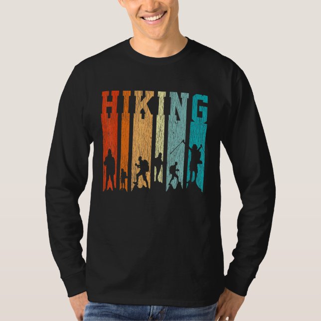Retro Hiking utomhus Hike Camping Mountain H. T Shirt (Framsida)