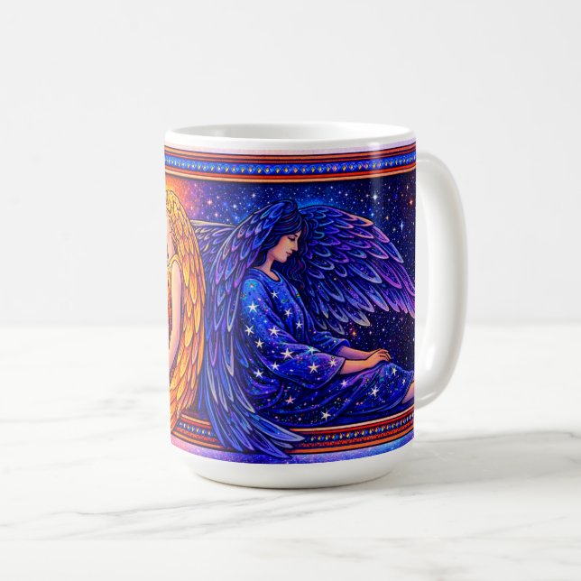 Retro himmelska dag- och nattänglar kaffemugg (Framsida höger)