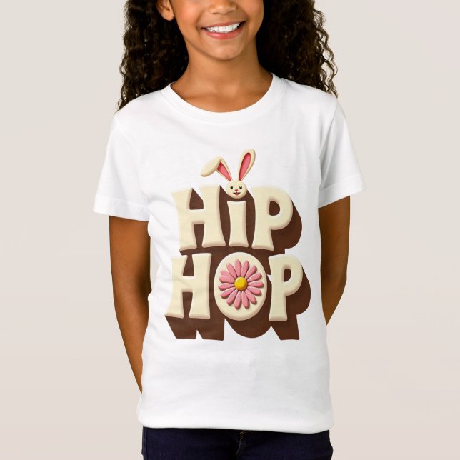 Retro Hip Hop Easter Bunny  T Shirt (Framsida)