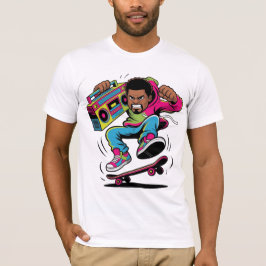 Retro Hip Hop Skateboarder T Shirt