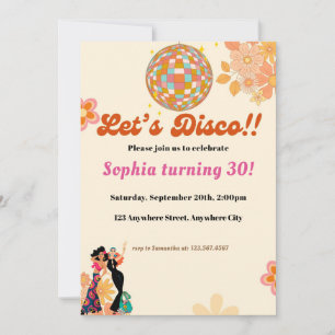 Retro Hippie 70:s 60:e Groovy-Födelsedagsfest Inbjudningar