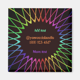 Retro Hippie 70s psykodelisk spirograf din text Magnet