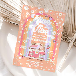 Retro Hippie 9-års inbjudan