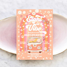 Retro Hippie Birthday Invitation Inbjudningar