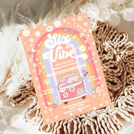 Retro Hippie Birthday Invitation Inbjudningar