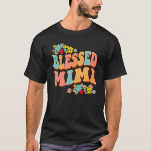 Retro Hippie blbefolkad mormor för kvinnor blommar T Shirt
