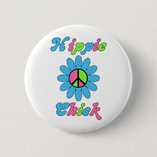 Retro Hippie-Chickens fredsblomma Knapp