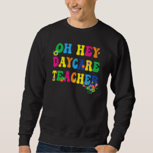 Retro Hippie Dagis Lärare Förskola Pre K Bak  Lång Ärmad Tröja