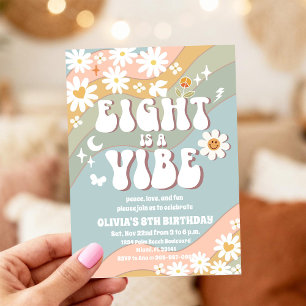 Retro Hippie Daisy Födelsedagsinbjudan Inbjudningar