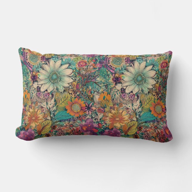 Retro Hippie: Daisy Lumbar Pillow Lumbarkudde (Framsida)
