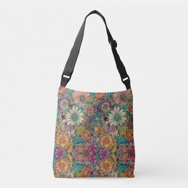 Retro Hippie: Daisy Tote Axelväska (Framsida)