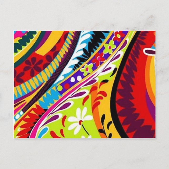 Retro Hippie-design Vykort (Framsida)