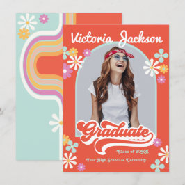 Retro Hippie Examenhavannavisning Inbjudningar