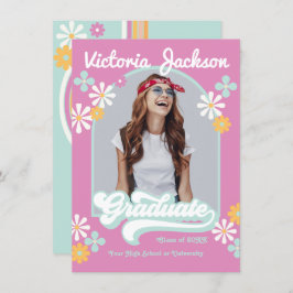 Retro Hippie Examenhavannavisning Inbjudningar