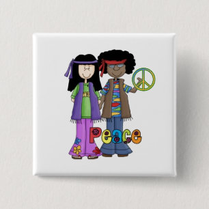 Retro Hippie Flower Children Pin Knapp