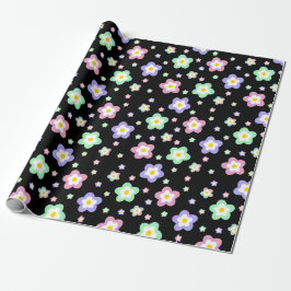 Retro Hippie Flowers Presentpapper