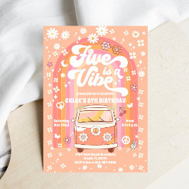 Retro Hippie Födelsedagsinbjudan Inbjudningar