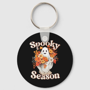 Retro Hippie Halloween Cute Ghost Spooky Season Fu Nyckelring