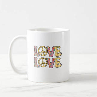 Retro Hippie kärlek Kaffemugg