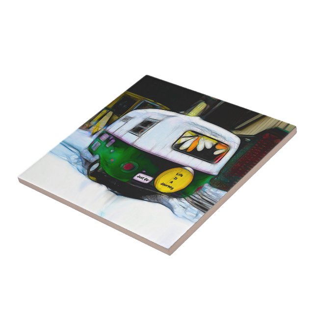 Retro Hippie-livet är en journey precis Go Camer Kakelplatta (Sidan)