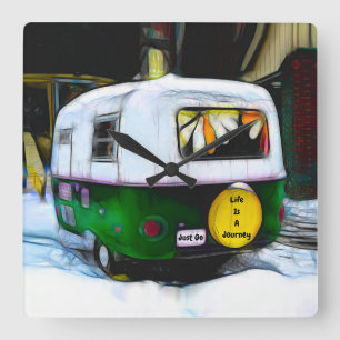 Retro Hippie Livet är en resårskamper. Fyrkantig Klocka