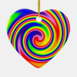 Retro Hippie Lycklig Rainbow Färg Soft Spiral Cera Julgransprydnad Keramik