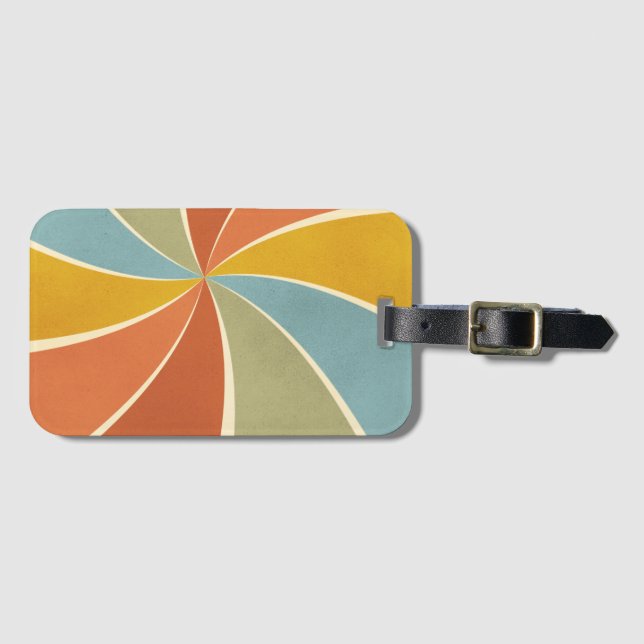 Retro Hippie Mixed Paint Stil Swirls Mönster Bagagebricka (Framsida horisontal)