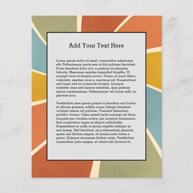 Retro Hippie Mixed Paint Stil Swirls Mönster Flygblad (Framsidan)