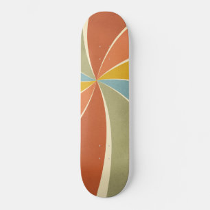 Retro Hippie Mixed Paint Stil Swirls Mönster Mini Skateboard Bräda 18,5 Cm