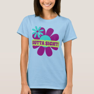 Retro Hippie ord konstblomstertid färgad t-shirt