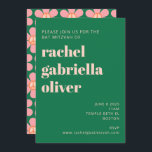 Retro Hippie Peace Flower Grönt Rosa Bat mitzvah Inbjudningar<br><div class="desc">Retro Hippie-Fredsteckenet Blomad Bat mitzvah inbjudan till Grönt och Rosa</div>