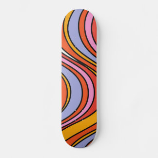 Retro Hippie Psychedelic Swirls Mini Skateboard Bräda 18,5 Cm