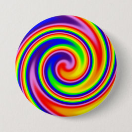 Retro Hippie Regnbågsfärger Mjuk Fokus Spiral Knapp