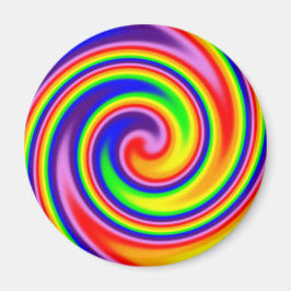 Retro Hippie Regnbågsfärger Mjuk Fokus Spiral Magnet