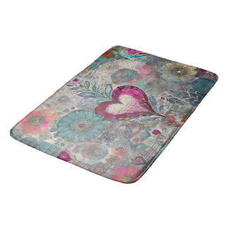 Retro Hippie: Rosa Heart Bath Mat Badrumsmatta