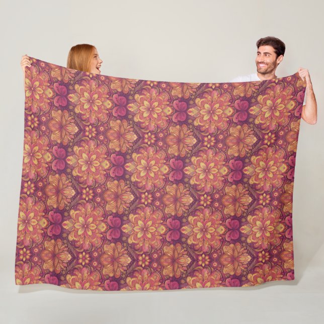 Retro Hippie: Rosa Road Resa Blanket Fleecefilt (På plats)