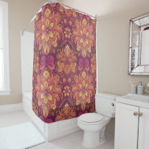 Retro Hippie: Rosa Road Resa Shower Curtain