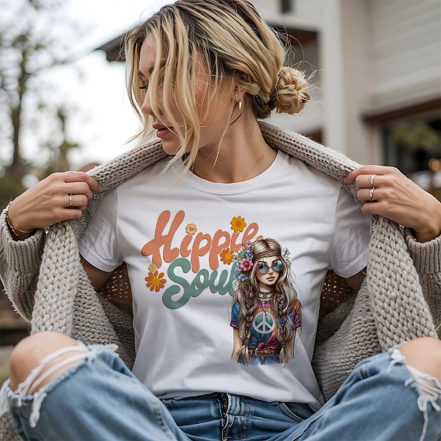 Retro Hippie Själ T Shirt (Skapare uppladdad)