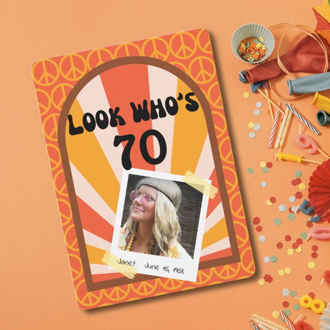 Retro Hippie Sunrise Anpassningsbar Birthday Inbjudningar (Skapare uppladdad)