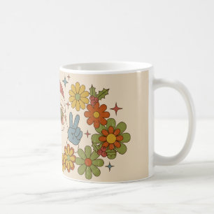 Retro Hippie Tomte Fredstecken Flower Power Jul Kaffemugg