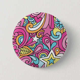 Retro Hippy fredmönster för 60-tal Knapp