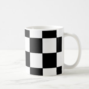 Retro Hipster för svartvit schackbräde Kaffemugg