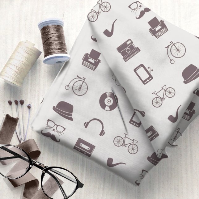 Retro Hipster-grafik nr 3 ID1073 Tyg (Skapare uppladdad)