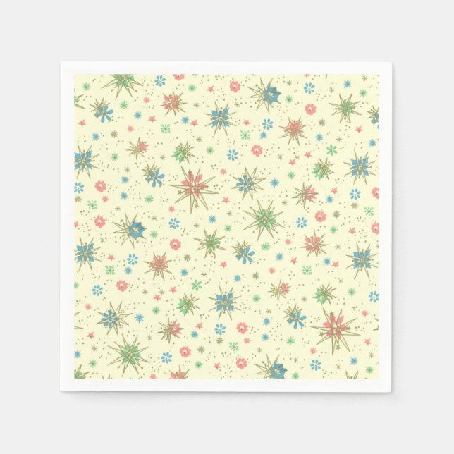 Retro Hipster Space Age Atomic Starburst Pappersservett (Framsidan)